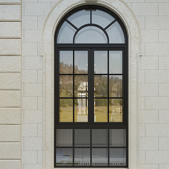 Aluminum casement window  with grid design